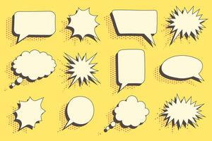 Collection of speech bulbs in retro style set of design elements. illustration. vector