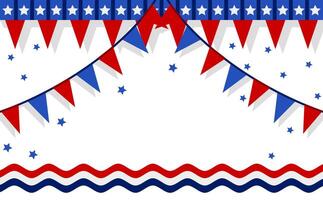 patriotic background with stars and bunting. Suitable for 4th of July Independence Day posters, banners, flyers, backgrounds, and templates vector