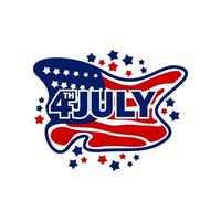 Happy 4th of july typography design to celebrate American independence day. vector