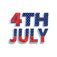Happy 4th of july typography design to celebrate American independence day. vector