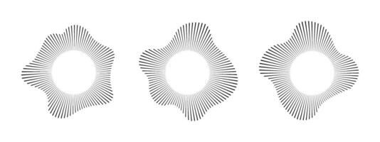 Waves of zoom circle. Sound lines, radial spectrum, audio equalizers. Circular wavy frame. illustration vector