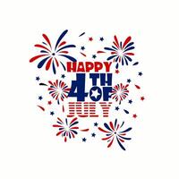 Happy 4th of july typography design to celebrate American independence day. vector