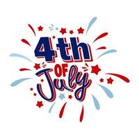 Happy 4th of july typography design to celebrate American independence day. vector