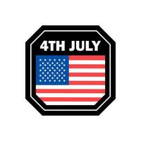 Happy 4th of july typography design to celebrate American independence day. vector