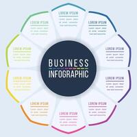 10 Options Infographic circle design 10 steps, objects, elements or options information business infographic template for business infographic design vector