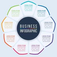 9 Options Infographic circle design 9 steps, objects, elements or options information business infographic template vector