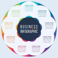 Business Infographic design 9 Steps, objects, elements or options infographic circle template for business information vector