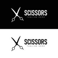 Barber tool scissors logo cutting tool , scissors simple background icon symbol design vector