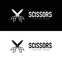 Barber tool scissors logo cutting tool , scissors simple background icon symbol design vector