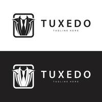 Black silhouette design tuxedo jacket logo simple illustration template for company branding use vector