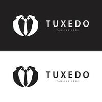 Black silhouette design tuxedo jacket logo simple illustration template for company branding use vector
