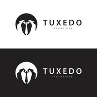 Black silhouette design tuxedo jacket logo simple illustration template for company branding use vector