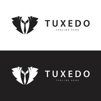 Black silhouette design tuxedo jacket logo simple illustration template for company branding use vector