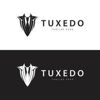 Black silhouette design tuxedo jacket logo simple illustration template for company branding use vector