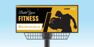 Fitness billboard with Geometric Elements Layout vector