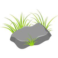 Stone with grass vector