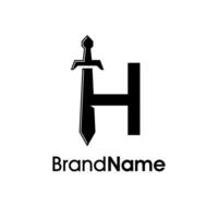 Simple Initial H Sword Logo vector