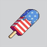 Pixel art illustration US Ice Cream. Pixelated United States Ice Cream. USA Ice Cream Independence Day pixelated for the pixel art game and icon for website and game. old school retro. vector