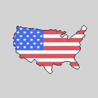 Pixel art illustration US Land Shape. Pixelated United States Land Shape. USA Land Shape Independence Day pixelated for the pixel art game and icon for website and game. old school retro. vector