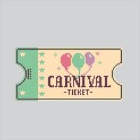 Pixel art illustration Ticket. Pixelated Carnival Ticket. Carnival Ticket pixelated for the pixel art game and icon for website and game. old school retro. vector