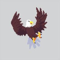 Pixel art illustration Eagle. Pixelated Eagle. Eagle Bird pixelated for the pixel art game and icon for website and game. old school retro. vector