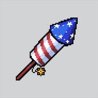 Pixel art illustration US Fireworks. Pixelated United States Fireworks. USA Fireworks Independence Day pixelated for the pixel art game and icon for website and game. old school retro. vector
