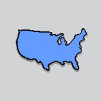 Pixel art illustration US Land Shape. Pixelated United States Land Shape. USA Land Shape Independence Day pixelated for the pixel art game and icon for website and game. old school retro. vector