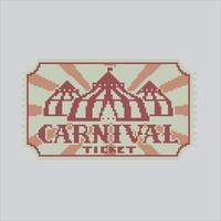 Pixel art illustration Ticket. Pixelated Carnival Ticket. Carnival Ticket pixelated for the pixel art game and icon for website and game. old school retro. vector