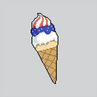 Pixel art illustration US Ice Cream. Pixelated United States Ice Cream. USA Ice Cream Independence Day pixelated for the pixel art game and icon for website and game. old school retro. vector