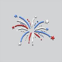 Pixel art illustration US Fireworks. Pixelated United States Fireworks. USA Fireworks Independence Day pixelated for the pixel art game and icon for website and game. old school retro. vector