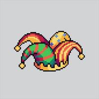 Pixel art illustration Clown Hat. Pixelated Clown Hat. Clown Hat pixelated for the pixel art game and icon for website and game. old school retro. vector