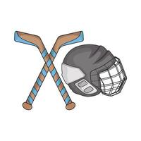 illustration of hockey stick with helmet vector