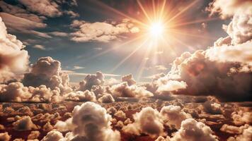 aigenerated the sun shines through the clouds photo