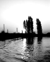 Sunset or sunrise sky black and white monochrome background photo