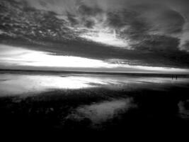 Sunset or sunrise sky black and white monochrome background photo