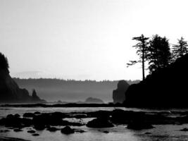 Sunset or sunrise sky black and white monochrome background photo