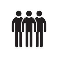 People person black icon face communication body user design. vector