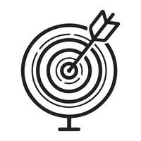 Target black icon goal mark arrow hit outline background design. vector