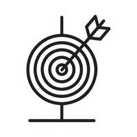 Target black icon goal mark arrow hit outline background design. vector