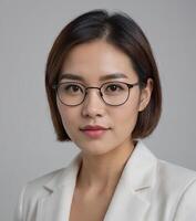 Professional Business Woman wearing blazzer and spectacles photo