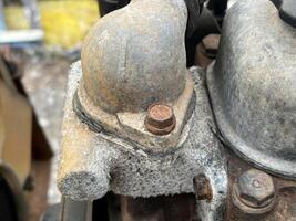 old motorcycle in a workshop photo