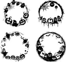Set of round grunge frames. Grunge background. Watercolor background. Retro background. Vintage background. Design elements. Hand drawn. Texture background. Abstract shape. vector