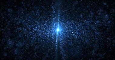 Abstract digital background with wavy shape particles, digital blue futuristic waves. Movement more than magic dust particles. Seamless looping 4k video