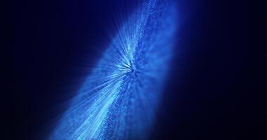 Abstract digital dynamic particle waves with light motion lights background, data flow, cyber technology. 3D rendering. Seamless loop 4k . Screensaver animation video