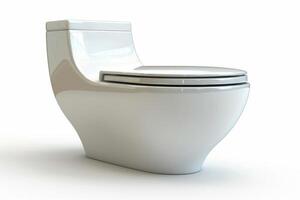 Modern white toilet bowl isolated on white background. photo