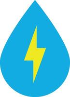Icon of a water drop with a lightning bolt vector