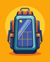 Combining style and functionality this solar backpack is the ultimate accessory for those who are always onthego.. illustration. vector