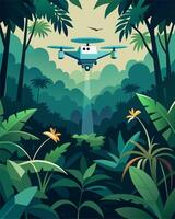 Deep in the heart of a dense jungle a drone powered by solar energy flies undetected through the thick foliage collecting valuable data on wildlife populations that would be nearly vector