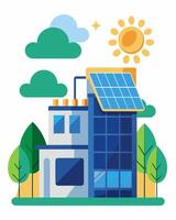 A costeffective heating solution for ecofriendly hotels utilizing solar panels to provide guests with comfortable temperatures without harming the environment.. illustration. vector