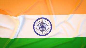 The India flag and gold Bokeh for Background concept 3d rendering. photo